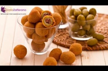 Fried stuffed olives Ascolana style ( olive all'ascolana ) Italian recipe