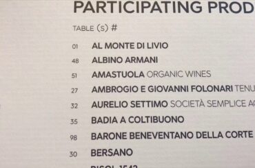 A Tasting of Wines from Italy 2019