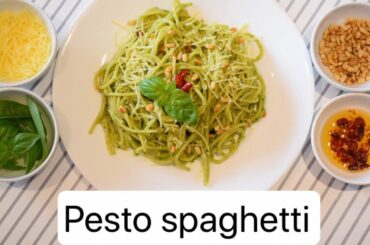 How to make perfect pesto spaghetti @ home Italian cuisine/ tasty vegetarian kitchen