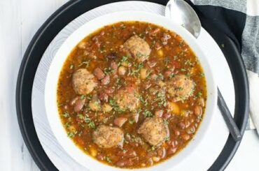 Crock Pot Italian Bean Meatball Soup Recipe