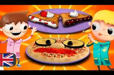 Popular kids recipes: pizza and crepes - Telmo and Tula cartoon