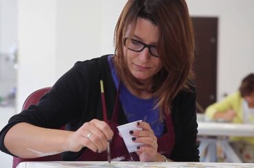 Hand Painting LAva Stone Tables