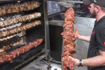 Germany Street Food. Huge Pork Legs Skewers, Ribs and More. Italy Street Food Festival