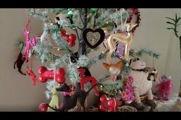 DOG TREE | DOGGIE TREE | FABRIC DOG ORNAMENTS | Italian Greyhound