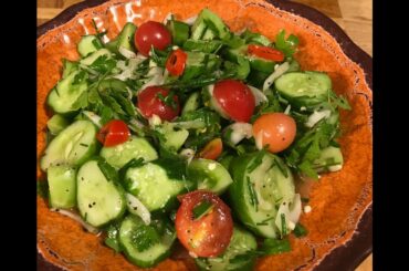 Fresh Italian Garden Salad  - (from my small space herd and vegetable porch container garden)