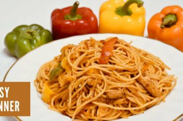 Chicken Vegetable Spaghetti | basic tomato spaghetti recipe | Belly up cooking.