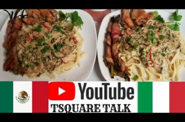 MEXICAN ITALIAN CUISINE! A LA CREMA PARMESAN WINE SAUCE.