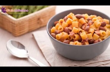 Bean and pasta soup ( pasta e fagioli ) Italian recipe