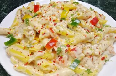 White souce pasta // व्हाईट सौस पास्ता // Italian white pasta // cheesy pasta