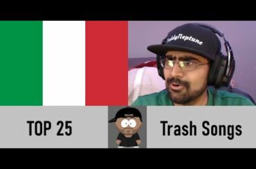 Top 25 Trashy Italian Songs/Canzoni Trash Italiane [Reaction] | Teddy Neptune