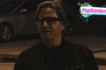 Frank Stallone & friends arrive for Italian cuisine at Craigs WeHo