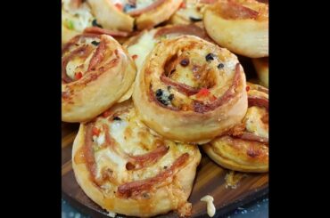 PIZZA PINWHEELS WHITOUT OVEN  RECIPE IN URDU HINDI by FATIMA KITCHEN ✔✔