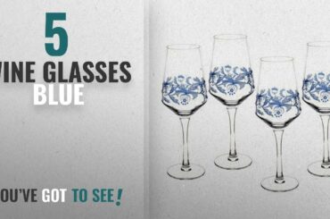 Best Wine Glasses Blue [2018]: Spode Blue Italian Glassware Wine Glasses, S/4