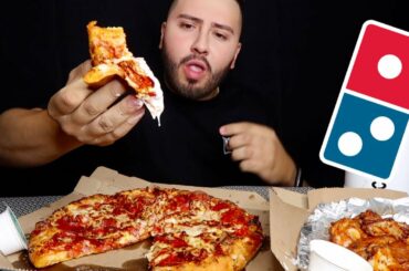 GOING HAM ON DOMINOS PIZZA & WINGS MUKBANG