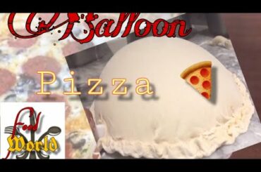 Cooking balloon pizza with pepperoni and black olive, oregano
