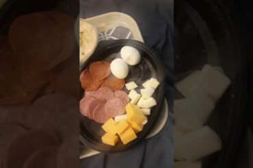 Saturday night antipasto with a glass of wine