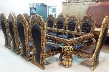 #135 Hand carved 10 Seater Wooden Dining Set - Buy Royal Furniture Online @ Aarsun