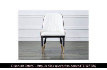 ☀ Light luxurious dining chair Italian designer fashionable stitching leather back neoclassical din