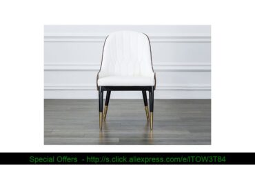 ☀ Light luxurious dining chair Italian designer fashionable stitching leather back neoclassical din