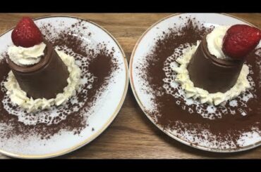 Italian homemade chocolate pannacotta