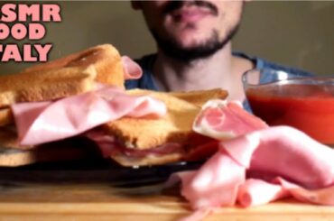 ASMR FOOD ITALY EATING: GRILLED SANDWICHES WITH MORTADELLA + RAW HAM EATING SOUNDS*MUKBANG ITA