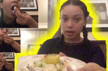 Italian Food Mukbang | Shrimp Scampi + Chicken + More Seafood | Nay Curls