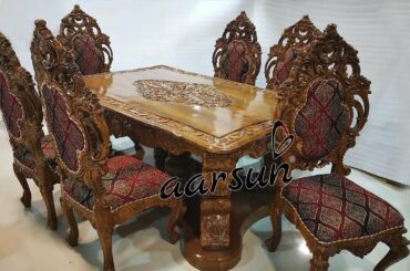 #136 Best Design for Wooden Dining Set | Dual Carved | 6 Seater | Aarsun