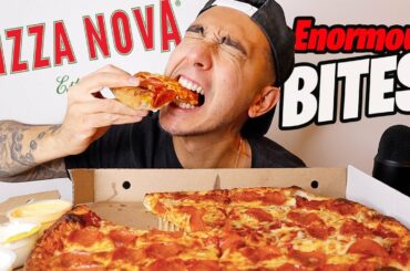 EXTRA SAUCE Very Delicious Large Pepperoni Pizza (Pizza Nova Mukbang)