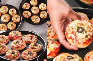 MINI PIZZA ON TAWA I WITHOUT OVEN VEGETABLE MINI PIZZA FOR KIDS I QUICK AND EASY PIZZA RECIPE