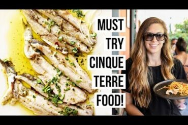 Eating ANCHOVIES and PASTA in the CINQUE TERRE! Amazing food in the Italian Riviera!