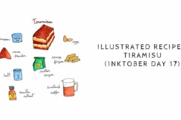 Inktober 2019 | Day #17 | Illustrated Recipe - Tiramisu | Jamila Cuisine
