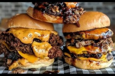 THE BURGER KING OF LONDON DOUBLE CHEESE BURGER GRILLED CHEESE GRILLED BACON BEST BURGER STREET FOOD