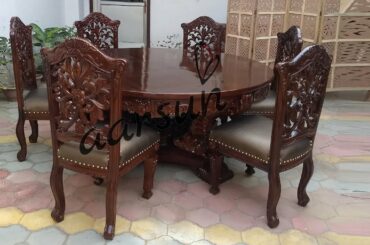 #139 Round Dining Set: Buy Teak Wood 6 Seater Dining Set Best Price & quality @Aarsun