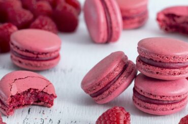 Raspberry Macarons - Italian Meringue Method
