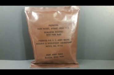 1981 Food Packet Assault 24 Hour MRE Review Potatoes w/ Pork Bars Prototype Ration Taste Testing