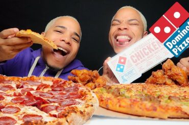 DOMINO'S PIZZA MUKBANG 먹방 + #AskBaddieTwinz