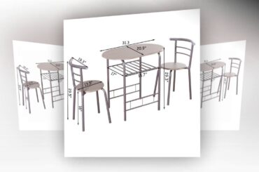 Giantex 3 Piece Dining Set Table 2 Chairs Bistro Pub Home Kitchen Breakfast Furniture