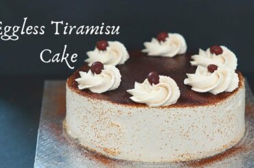 Eggless Tiramisu Cake - Quick and Easy Tiramisu Cake - Eggless Italian Tiramisu Cake