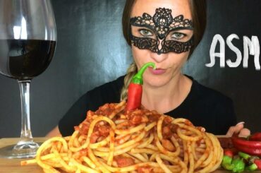 ASMR EATING SOUND REAL ITALIAN PASTA (amatriciana pasta)  MUKBANG