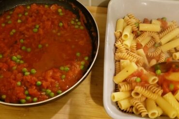 Baked Pasta with Zucchini, Sauce and Cheese