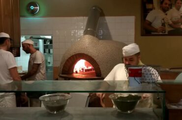 Eating Gusta pizza in Florence