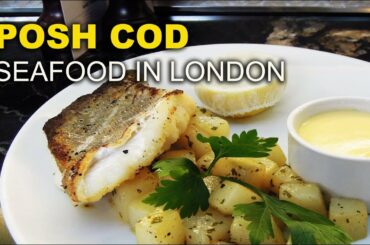 Posh Cod: Visit to seafood restaurant in London. Grilled Cod, Kohlrabi, Panna Cotta, Fresh Mint