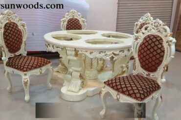 #110  Round Dining Room Set 4 seater |  Luxury Furniture Home Interior Design Ideas by Aarsun