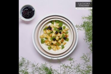 Gnocchi with Fondue, Blueberries and Friggitelli Peppers | Italian Recipes | La Cucina Italiana USA