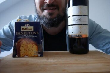 ASMR Eating Italian Food – Panettone + Barolo (wine) | Food & Drink