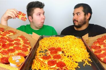 Pizza & Noodles • MUKBANG