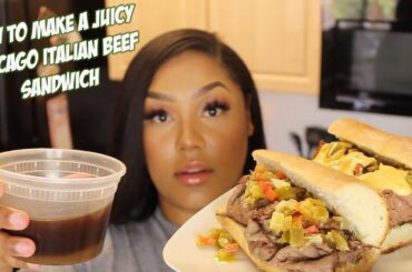 HOW TO MAKE A WET & JUICY ITALIAN BEEF SANDWICH RECIPE + MUKBANG