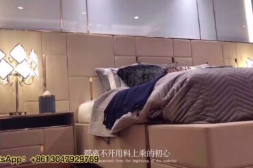 New luxury furniture collection ,king size bed luxury genuine Italian leather master bed bedroom