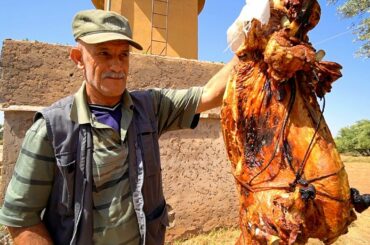 Morocco Village Food - BERBER PIT ROAST LAMB in Imlil! Eating NORTH AFRICAN Food in Morocco!!