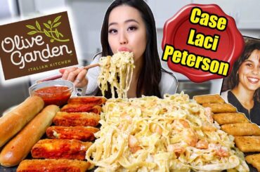 Olive Garden's CREAMY ALFREDO PASTA + MOZZARELLA STICKS MUKBANG 먹방 | Eating Show